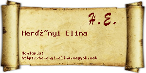 Herényi Elina névjegykártya